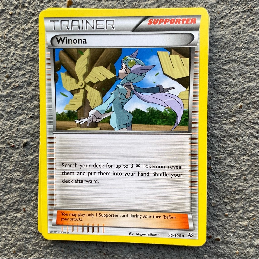 Pokemon Trainer Card - Winona with Yellow Border